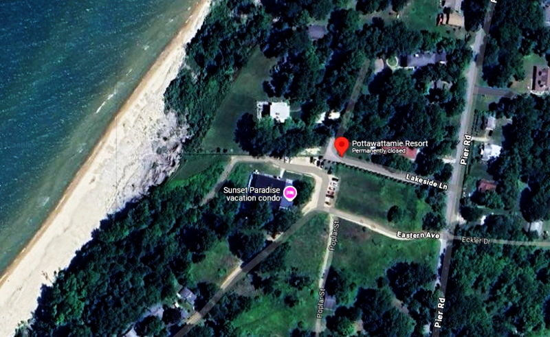 Pottawattamie Resort Motel - Aerial Map (newer photo)